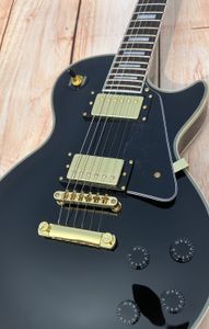 Maßgeschneiderte E-Gitarre, Black Beauty, goldenes Zubehör, auf Lager, blitzschneller Versand