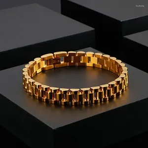 Link pulseiras designer moda corrente de aço inoxidável para mulheres e homens ajustável tipo cinto casal pulseira charme jóias