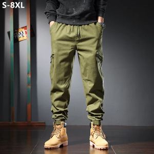 Calça do Exército Green Cargo Pants Homem Men Plus Tamanho 5xl 6xl 7xl HARRE HAREM HAREM LOLHO ESTILHADO SOL