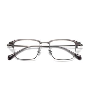 Optiska glasögon för män Kvinnor Retro Designer GMS-640TS Fashion Sheet Glasses Titanium Frame Detaljerad Elasticitet Square Style Anti-Blue Light Lens Plate with Box