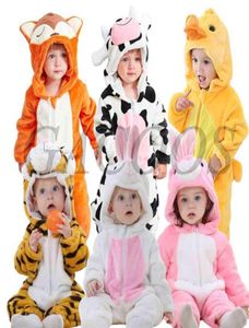 Född baby Rompers Kigurumi Boy Girls Pyjamas Animal Cartoon Romper Hooded Pyjama Lion Monkey Costumes Toddler Cosplay Clothes 21082942019