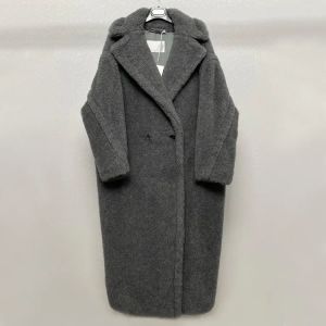 Päls korrekt version M's Dark Grey Teddy Bear Fur Overcoat Coat Alpaca Fleece/Fiber Long Autumn and Winter Classic Coat