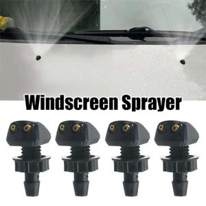 2/4PC Front Windshield Washer Double-hole Straight Column Replacement Wiper for Most Cars Water Spray Nozzle