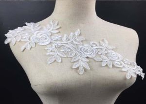 patches fabric collar Trim Neckline Applique for dressweddingshirtclothingDIYcraftSewing flower Floral lace rose goldenwhit4074644