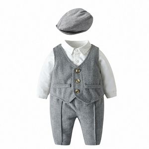 Set di abbigliamento per bambini Set primaverile Gilet e pantaloni per bambini 3 pezzi Abiti Tuta da ragazzo Carino vestito sportivo invernale Moda Abbigliamento per ragazze per bambini