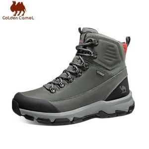 Sapatos ao ar livre sandálias camelo dourado à prova dwaterproof água sapatos de caminhada ao ar livre botas de caminhada de couro tático sapatos de trekking para homens 2023 outono novos tênis masculinos yq240301