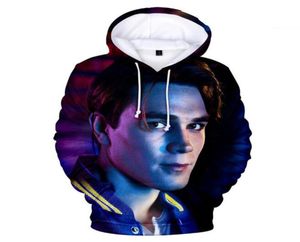 Riverdale överdimensionerad hoodie 3d tryck South Side Serpents Hip Hop Hooded Women039s Hoodies and Sweatshirt Jughead Jones Archie AN1365279