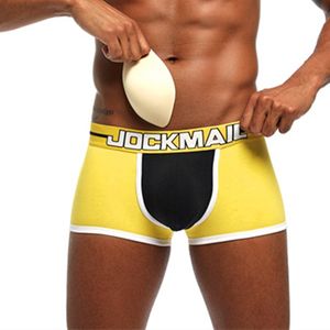 JOCKMAIL Sexy gepolsterte Herren-Unterwäsche, Boxershorts, herausnehmbare Polsterung JM410