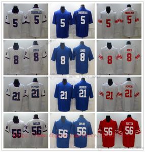 Filme College Football Wear Jerseys Costurado 8 DanielJones 5Thibodeaux 21 JabrillPeppers 56 LawrenceTaylor Respirável Esporte Alto Q3180272