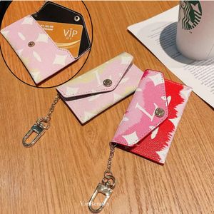 Designer Keychain Wallet Key Ring Pouch Card Holder Keychains Headset Lipstick Coin Bag Pendant Fashion Gradient Monogram kuvert Charm Tillbehör