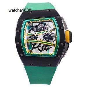 Watch exclusivo Watch Wrist Watches RM Wristwatch RM61-01 Manual 50.23*42,7mm RM6101 Trilha verde Cerâmica preta Grau 5 titânio