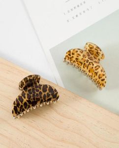 Xugar hårtillbehör Big Size Leopard Hair Claw 479cm Mature Style Clips for Women Girls Crab Barrette Headwear3709514