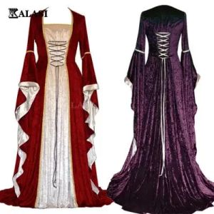 Одевать женские средневековые дамы ретро -платье для вечеринки на хэллоуин костюм косплей Корт Благородный Харак
