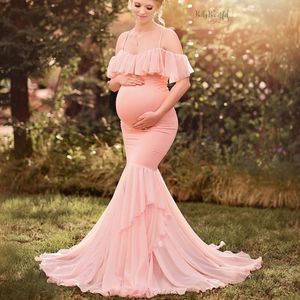 Maternity Dresses For Po Shoot Maternity Pography Props Pregnancy Off Shoulder Ruffles Maxi Dresses Gown Pregnant Clothes5745266