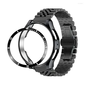 Uhrenarmbänder ohne Lücken Armband für Samsung Galaxy 4 5 44 mm 40 mm Metallband klassisches 42 mm 46 mm Bandgehäuse Lünettenring