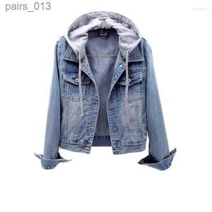 Женские куртки Куртки Джинсовые осенние пальто Базовые женские джинсы-бойфренды 240305