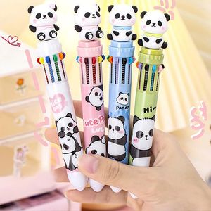 1Pc 10 Colors Ballpoint Pen Cartoon Panda 0.5mm Colorful Ink Gel Kawaii School Student Stationery Office Supplies