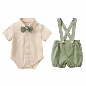 Babykläder sätter sommaruppsättning småbarnväst och byxor rompers kläder pojkesuit söt vinter sport kostym mode barn flickor a3sx#