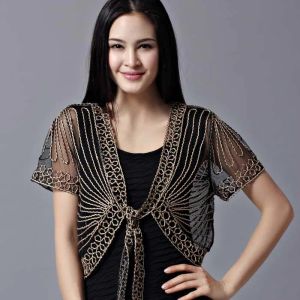 Cardigans Summer Thin Short Sleeve Handmade Crochet Lace Mesh Shrug Bolero Women Embroidery Cardigan Feminino Short Cape Oversized Tops