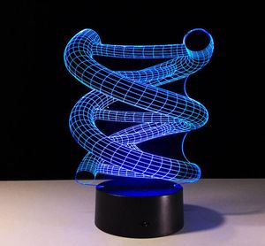 3D DNA LED Nachtlampe Touch Base Abstrakte Spirale Glühbirne Lampe LED Nachtlicht Tisch Home Decor Acryl Leuchten R213270103