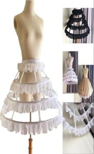 Pageant Women039S Petticoat Crinoline Birdcage Cosplay underskirt Sweet Tutu 3 Hoop Kjol för bröllop justerbar för Girl1068842