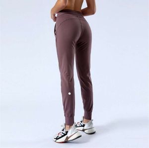 LL-2079 Womens Pants Byxor Yoga Ninth Trainer Excerise Sport Gym Running Casual Long Ankle Banded Pant Elastic High Midist Drawstring 1120ESS