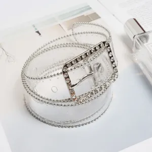 Belts Style European And Flash Bead Edge Transparent Belt Waistband Pvc Women