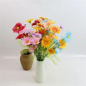 장식용 꽃 인공 꽃 나비 난초 춤 옐로우 온시듐 실크 플라스틱 꽃다발 웨딩 홈 장식