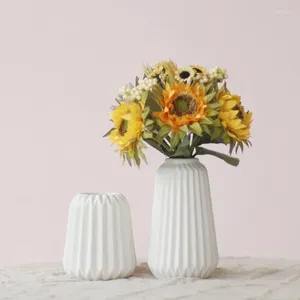 Vases Pack Of 2pcs Origami Vase MaCeramic Flower Elegant Tabletop White Home Decor Centerpiece Water Planting Container