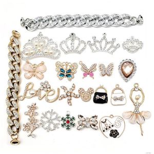 Peças de sapato acessórios bling sapato decorações charme jibitz para tamanco encantos peças acessórios tamanco fivela botões jóias presente gota d dhrdu