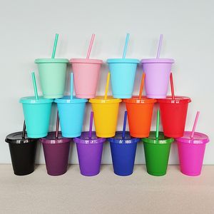 Kreative Glitzerpulver-Becher mit großem Fassungsvermögen, PP-Kunststoff-Strohbecher, tragbare Outdoor-Kaltgetränk-Milch-Teetasse mit Deckel und Strohhalmen auf dem Seeweg T9I002263