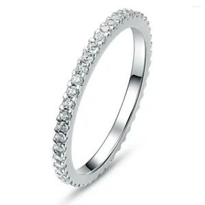 Cluster Rings 0.23CT Diamonds Infinity Wedding Band Ring Women Platinum 950 PT950 Stamped Eternity