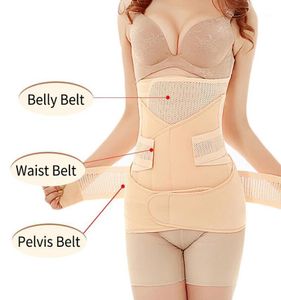 Wsparcie w talii 3 w 1 poporodowe Odzyskiwanie brzucha Wrap Pelvis Pas Body Shaper Postnatal Chapewear Bandnity Bander16878942