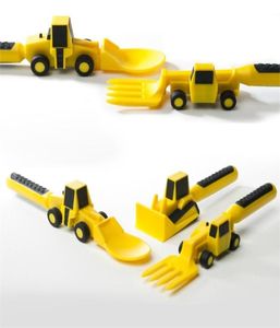 3st Children039S Cutery Set Food Treensils For Kids Bulldozer Excavator Shovel Spoon Fork Feeding Tableware Constructive Eatin6022888