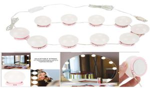 Makeup Mirror Vanity LED -glödlampor Kit USB Laddningsport Kosmetisk upplyst Make -speglar BULB Justerbar ljusstyrka Ljus4662385