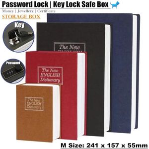 Çocuk Hediye Sözlüğü Mini Güvenli Kutu Kitabı Gizli Gizli Güvenlik Güvenli Kilit Para Mücevher Sertifikası Depolama Şifre Locker 240223