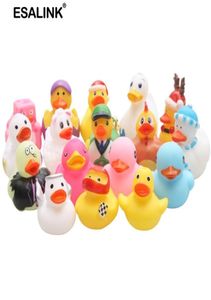 ESALINK20105PCS Random Mini Colorful Rubber Float Squeaky Sound Duck Bath Toy Baby Water Pool Funny Toys for Girls Boys Gifts 201980851