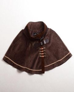 Gothic punk Lolita Cape Girls Bluebrown Vintage Capelet Hafter Cosplay Zamie Tkanina Wysoka jakość3535072