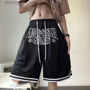 Mäns shorts gotisk casual löst montering rak ben en femte byxor ungdomstrend breda ben byxor alla matchande byxor pojkar y2k sommar nya tunna sportbyxor q240305