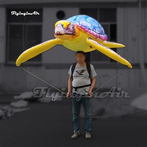 2.5m Fantastic Walking Inflatable Sea Turtle Puppet Controlled Blow Up Parade Animal Balloon For Event