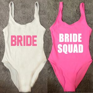 Suits Bride Squad One Piece Mayo Büyük Boyu Mayo Bekar Partisi Maması Takım Seksi Bodysuit Monokini 2022 Yeni Plaj Giyim