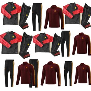 23 24 Rome Soccer half Tracksuit man kids kit football jacket 2023 2024 training suit jogging Survetement