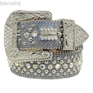 Cintos BB Simon Cinto BB Cinto Luxo Strap Strass Designer Cinto Ocidental Bling Cristal Diamante Studded Cintos 240307