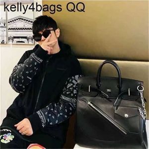 Borsa in pelle di vacchetta personalizzata Hac 50 cm stile Handswen fatta a mano di alta qualità Borsa Hac in vera pelle fatta a mano Handswen di alta dimensione da viaggio Leat7OVE