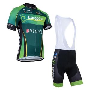 2020 Neues Europcar-Team-Radtrikot, stilvoll, kurzärmelig, Fahrrad-Trägeranzug, Herren, Sommer-Radsport-Tops, gepolstertes Gel-Shorts-Set, L2003147856284143