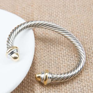 David Yurma Jewelry Designer Braceter for Women Charm Bracelet Round Head Open Bracelet 7mm Twisted Wire Fashion Versatile Nail Braceletデザイナー