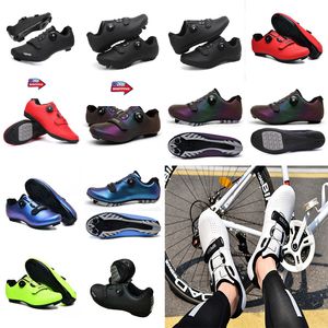 Cykelskor Men Sports Dirt Road Cykelskor Flat Speed ​​Cycling Sneakers Flats Mountain Bicycle Footwear Unisex Boys Redd Blue Greenn SC Gai