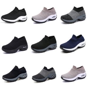 Homens Mulheres Correndo Tênis GAI Triplo Branco Preto Cinza Escuro Azul Sneaker Esporte Malha Respirável Sapatos De Plataforma