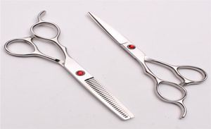 2Pcs 6quot Japan 440C Silver Customized Logo Left Hand Scissors Professional Human Hair Scissors Barberquots Hairdressing Shea1100425