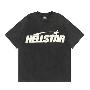 Hellstar Y2K Mens T-Shirt with Hip Hop Print Brade Bark Punk Retro Round Reck 240305